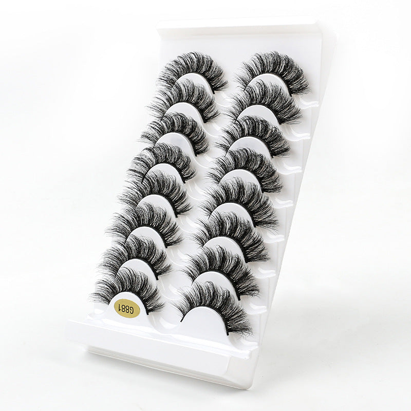 8 Pairs Of Curling Natural Thick False Eyelashes 15mm G881