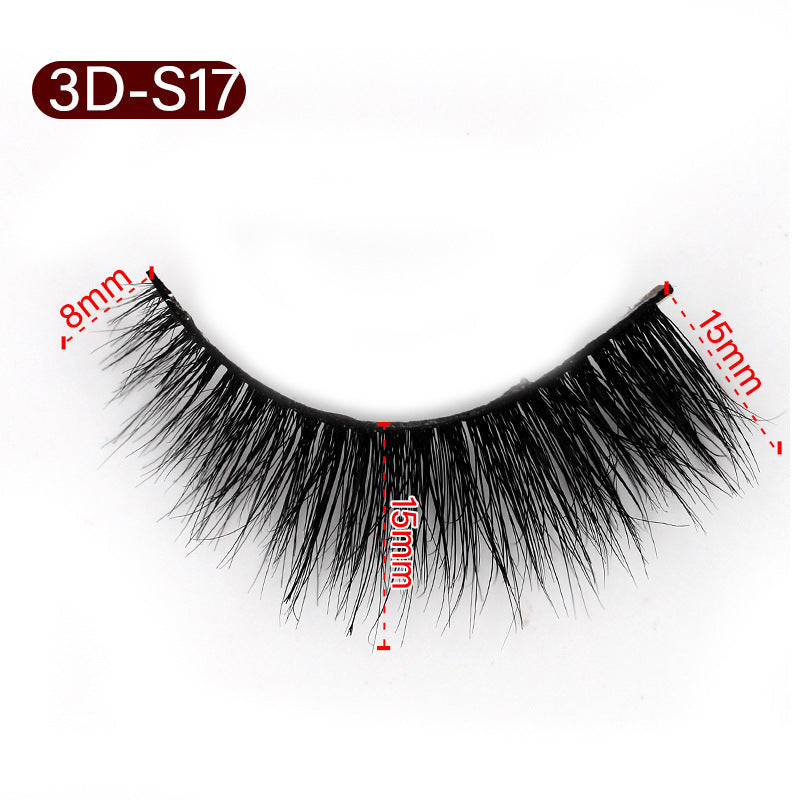 3D Mink False Eyelashes Natural Thick False Eyelashes 15 MM 3D-S17