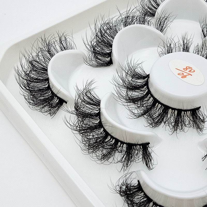 5 Pairs Of Flully Faux Mink Hair False Eyelashes 20mm 8D-06