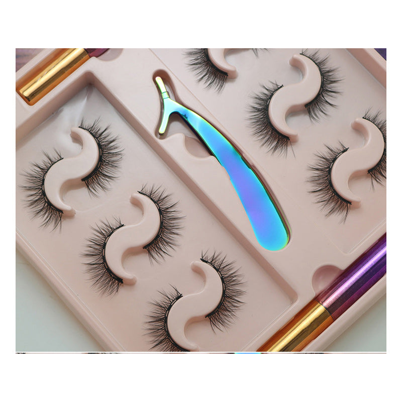 6 Pairs Magnetic Set of Glue Free Thick Curly Faux Mink Hair False Eyelashes 11mm HML05