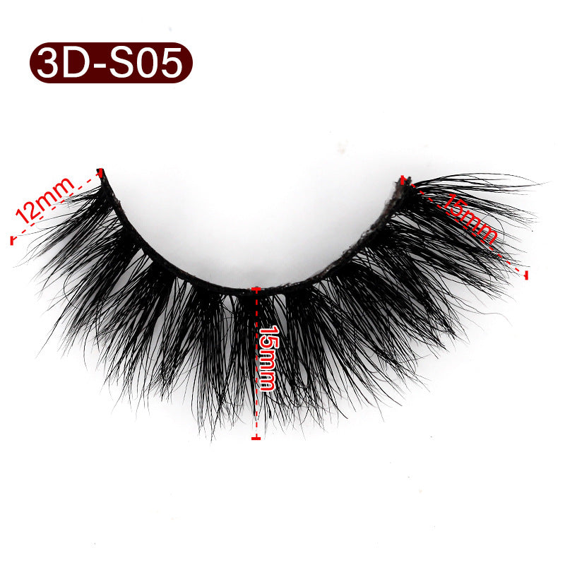 3D Mink False Eyelashes Natural Thick False Eyelashes 15 MM 3D-S05