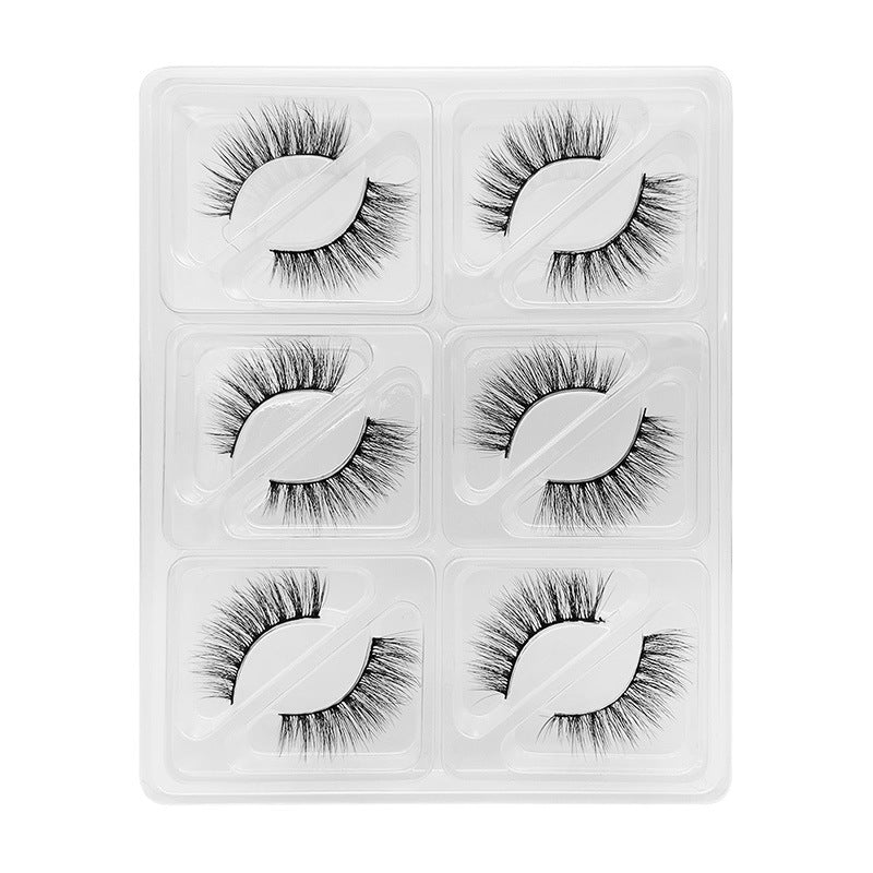 6 Pairs Of Mink Hair Natural Thick Long False Eyelashes 10-14mm S101