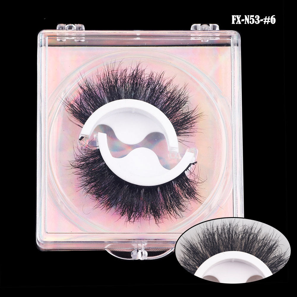 A Pair Of 8D Warm Faux Mink Self-Adhesive False Eyelashes 12mm N53-#6