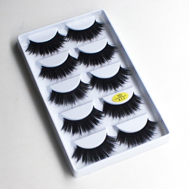 5-Pack 3D Faux Mink False Eyelashes Thick False Eyelashes 12-18 MM 3DA11