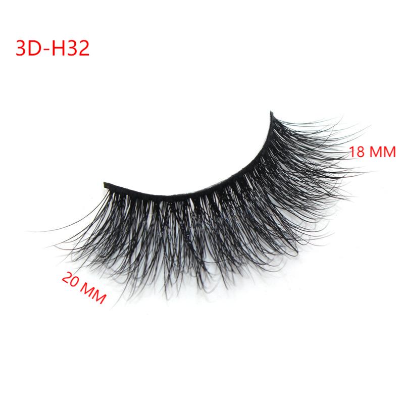 3D Mink False Eyelashes Natural Thick False Eyelashes 18-20 MM 3D-H32