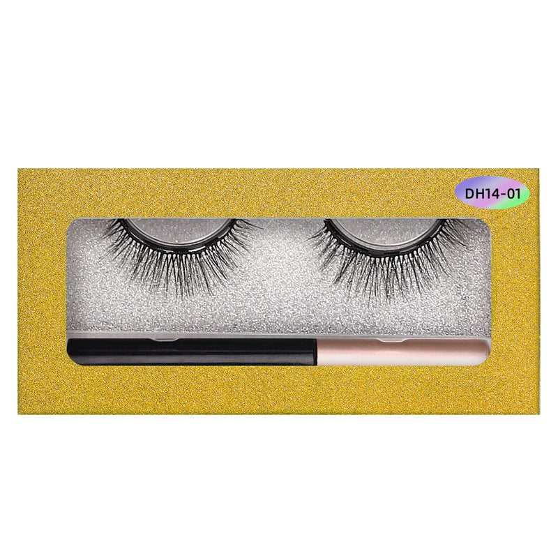 3D Reusable Waterproof  Magnetic Mink False Eyelashes With Eyeliner Glue