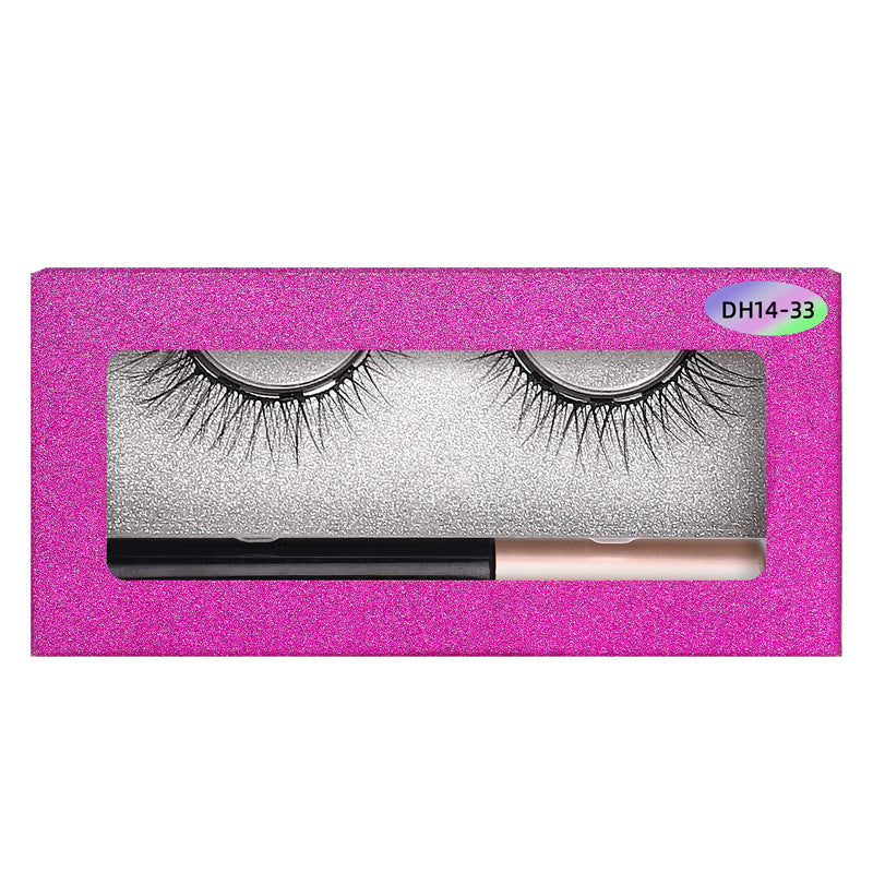 3D Reusable Waterproof  Magnetic Mink False Eyelashes With Eyeliner Glue