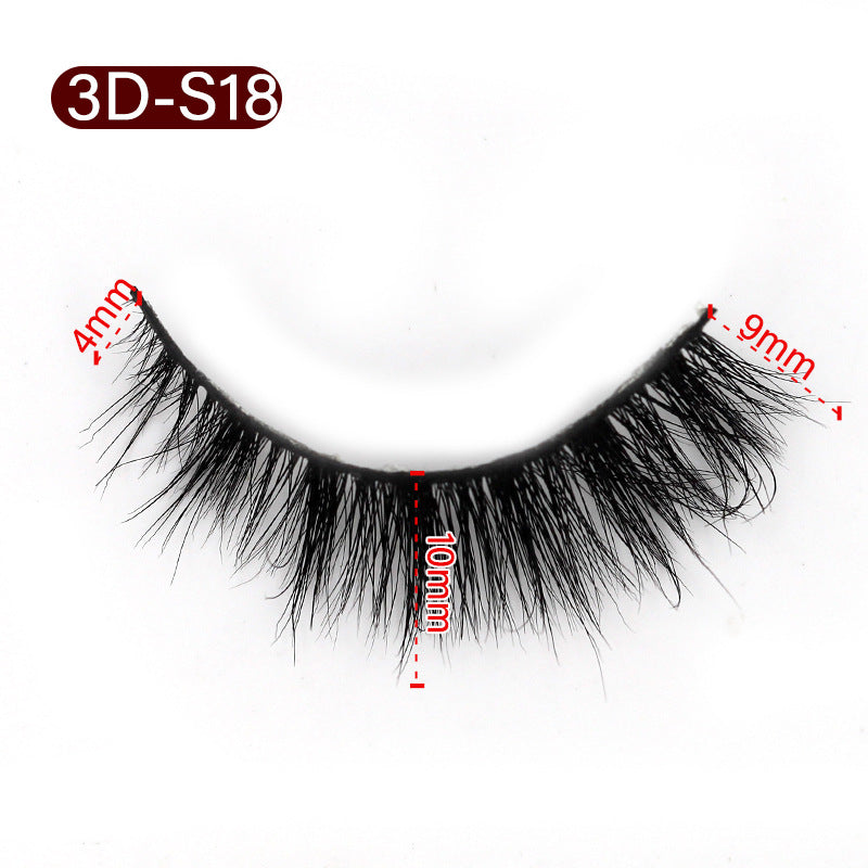 3D Mink False Eyelashes Natural Thick False Eyelashes 10 MM 3D-S18