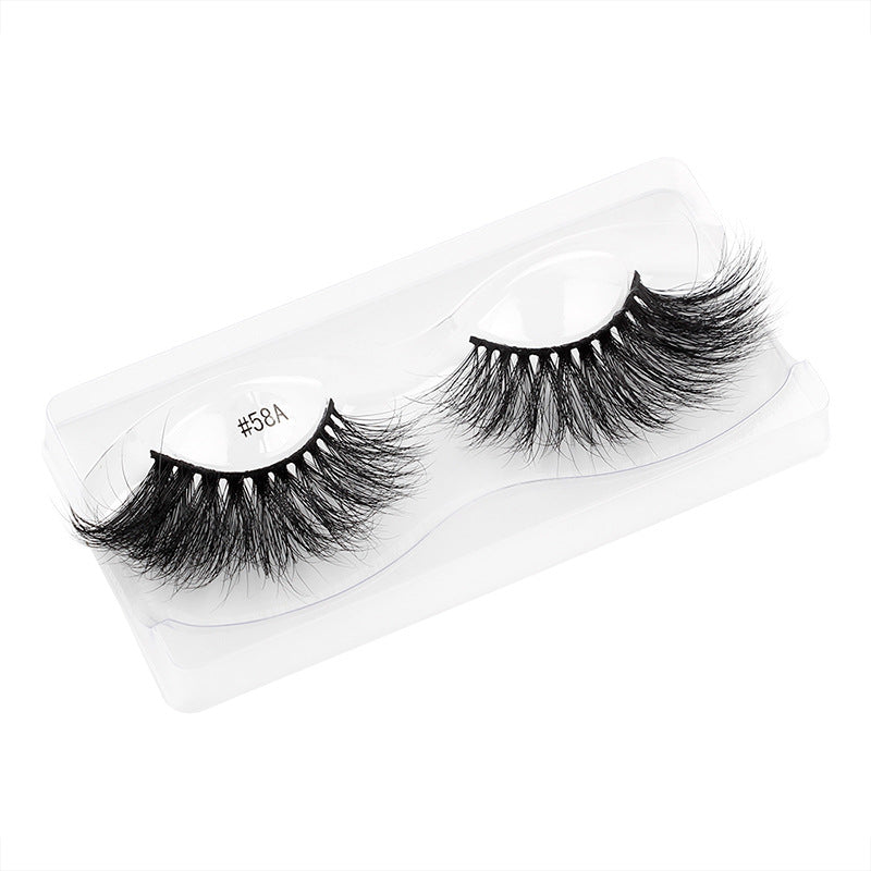 3D Mink False Eyelashes Handmade Natural Thick False Eyelashes 17-21MM 58A