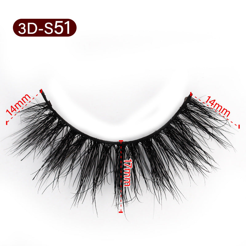 3D Mink False Eyelashes Natural Thick False Eyelashes 14-17 MM 3D-S51