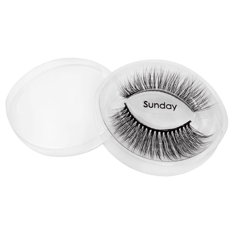 7 Pairs of 3D Mink False Eyelashes 14mm Week Series-Sunday