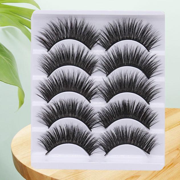 5-Pack 3D Faux Mink False Eyelashes Thick False Eyelashes 10-14 MM 3D13