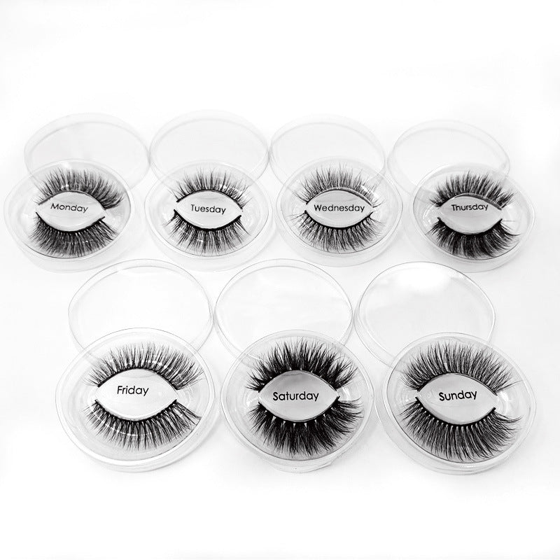 7 Pairs of 3D Mink False Eyelashes 11-14mm Week Series Mixed