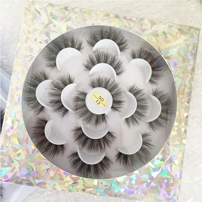 7 pairs of lotus plate 3D Mink Hair false eyelashes multilayer 3D False eyelashes 25mm