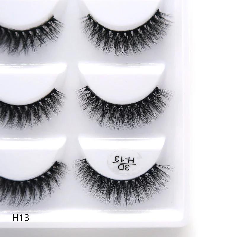 5 Pairs 100% Real Fake Mink Lashes 3D Natural False Eyelashes