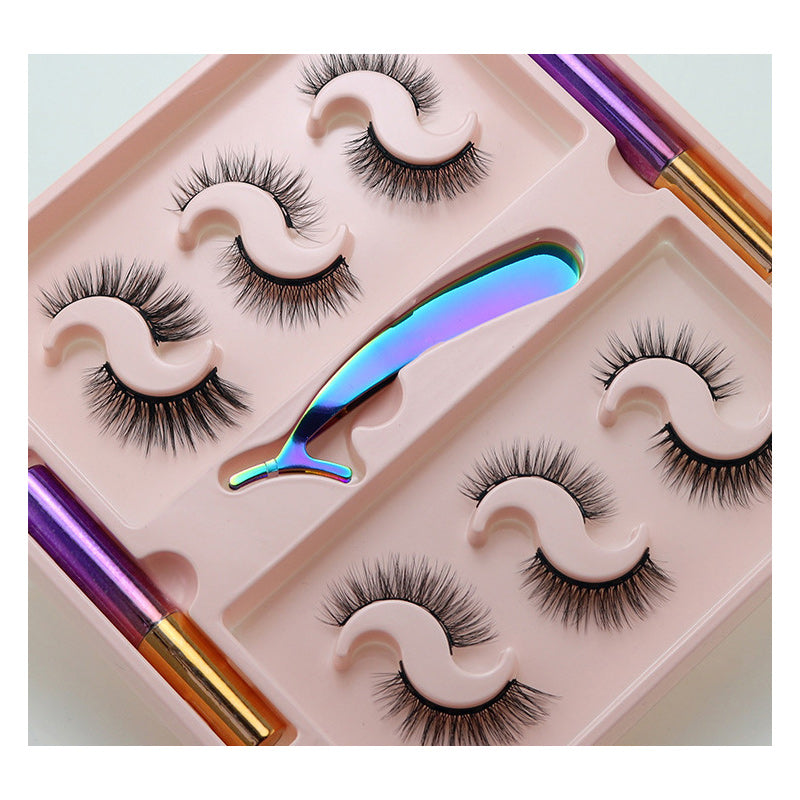 6 Pairs Magnetic Set of Glue Free Thick Curly Faux Mink Hair False Eyelashes 11-14mm HML06