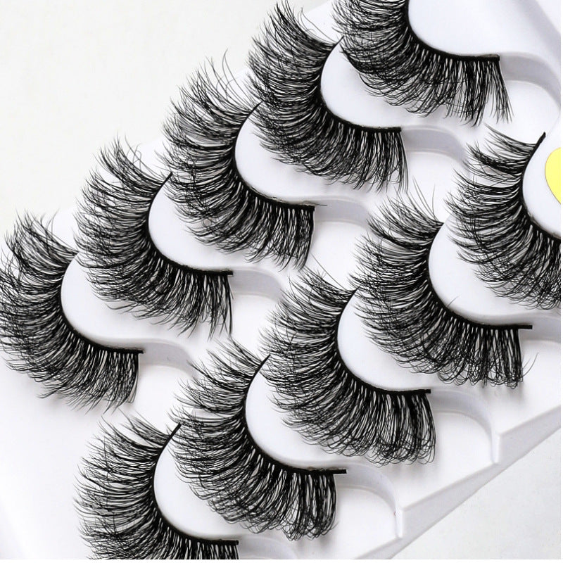 5 Pairs Of Black 3D Natural Thick Cat Eye Tail Elongated False Eyelashes 15mm G824