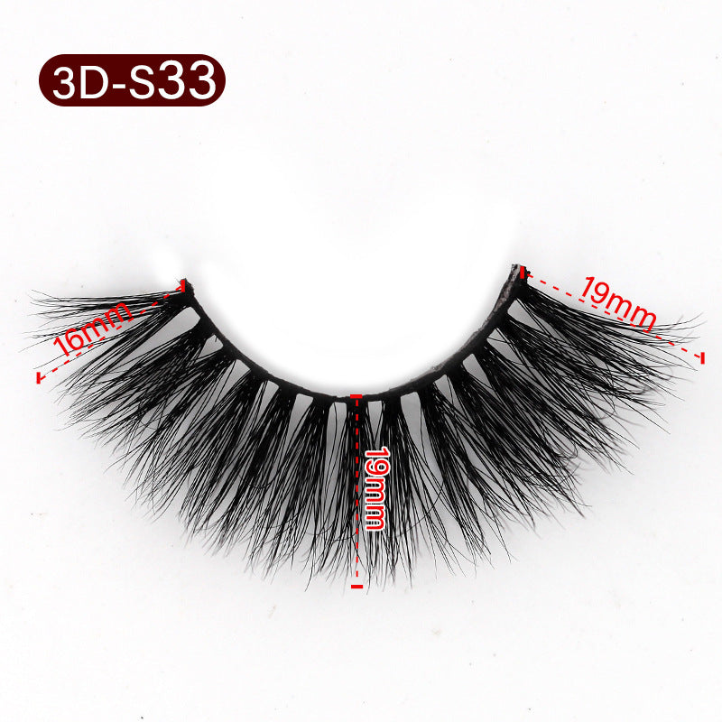 3D Mink False Eyelashes Natural Thick False Eyelashes 16-19 MM 3D-S33