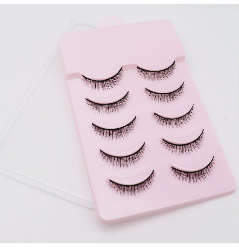 5 Pairs Of 3D Soft Cotton Stalks Thick 3D Faux Mink Hair False Eyelashes 8mm