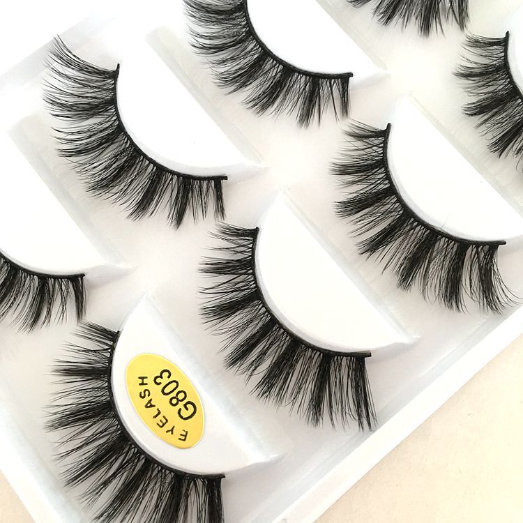 5 Pairs Of 3D Imitation Mink Hair Eyelashes Thick Imitation Mink Hair False Eyelashes 25mm