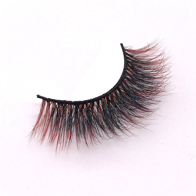 Colorful Mink Hair Exaggerated Long Natural Thick False Eyelashes 13mm