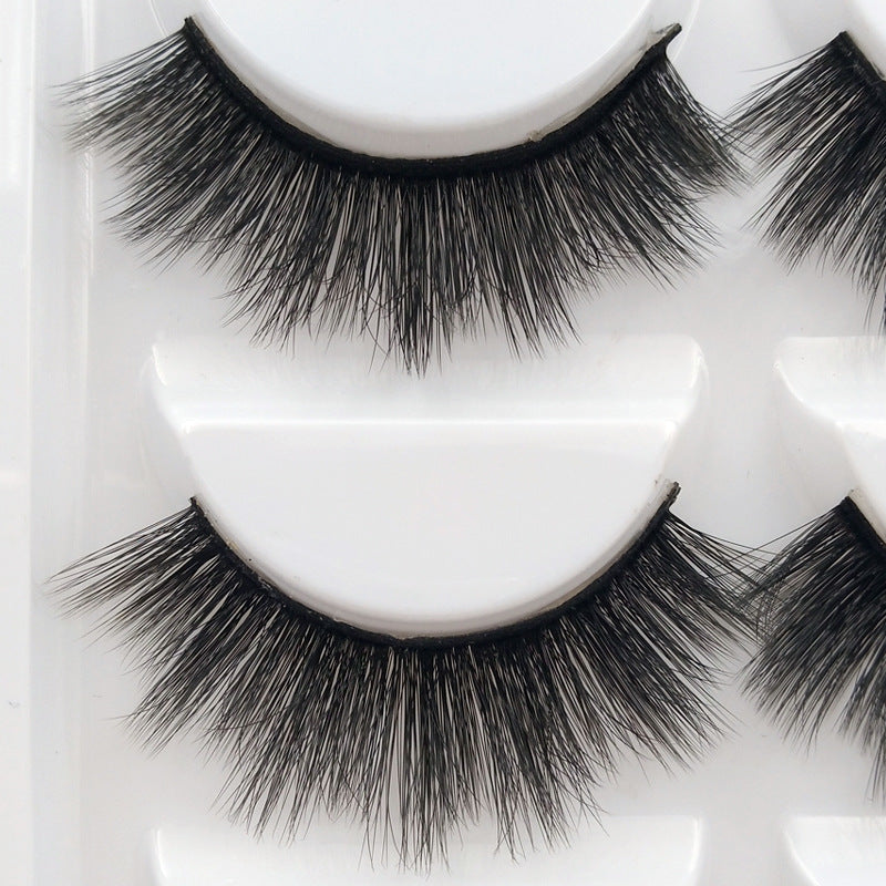 5 Pairs Of 3D Faux Mink Hair Natural Flully False Eyelashes 14mm G802