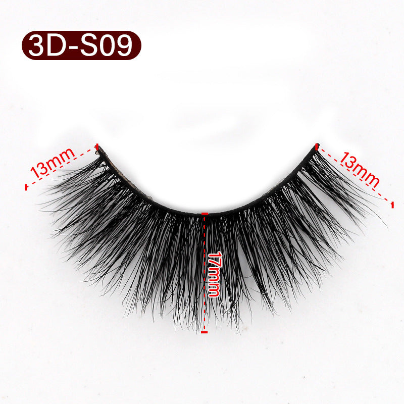 3D Mink False Eyelashes Natural Thick False Eyelashes 17 MM 3D-S09