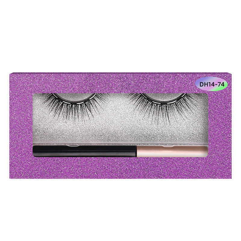 3D Reusable Waterproof  Magnetic Mink False Eyelashes With Eyeliner Glue