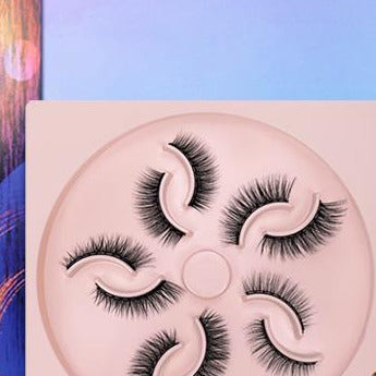 5 Pack 3D Reusable Waterproof  Magnetic Mink False Eyelashes With Eyeliner Glue