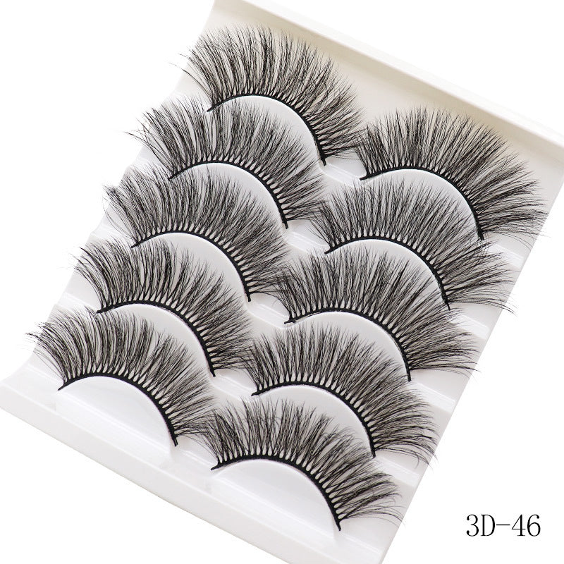 5-Pack 3D Faux Mink False Eyelashes Thick False Eyelashes 10-16 MM  3D-46