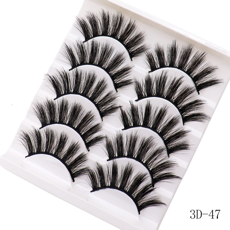 5-Pack 3D Faux Mink False Eyelashes Thick False Eyelashes 12-15 MM  3D-47