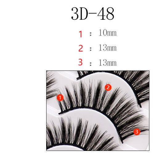 5-Pack 3D Faux Mink False Eyelashes Thick False Eyelashes 10-13 MM  3D-48