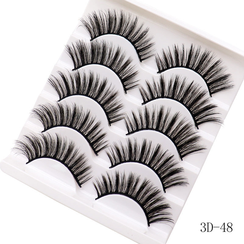 5-Pack 3D Faux Mink False Eyelashes Thick False Eyelashes 10-13 MM  3D-48