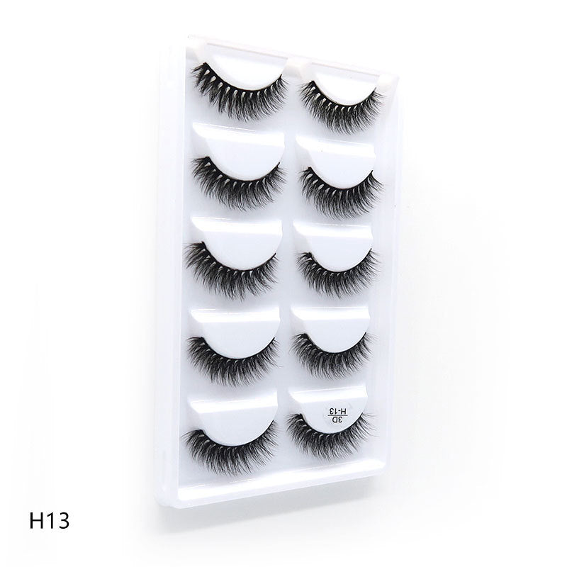 5 Pairs 100% Real Fake Mink Lashes 3D Natural False Eyelashes