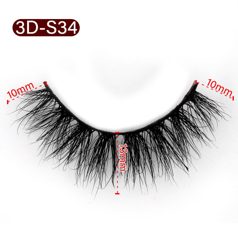 3D Mink False Eyelashes Natural Thick False Eyelashes 10-13 MM 3D-S34