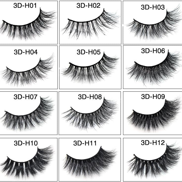 3D Mink False Eyelashes Natural Thick False Eyelashes 15-18 MM 3D-H13