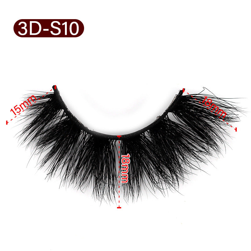 3D Mink False Eyelashes Natural Thick False Eyelashes 18 MM 3D-S10