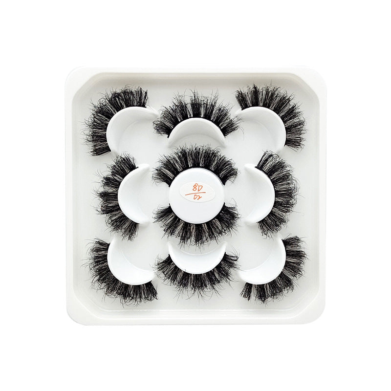 5 Pairs Of Flully Faux Mink Hair False Eyelashes 20mm 8D-02