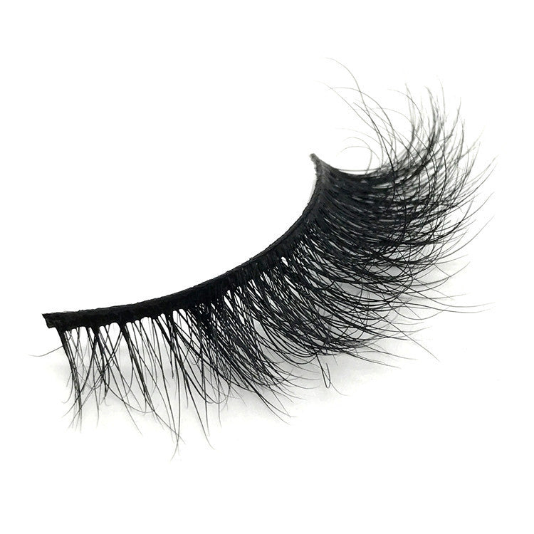 Black Mink Hair With Natural Thick Simulated Long Wispy Eyelashes 13 mm