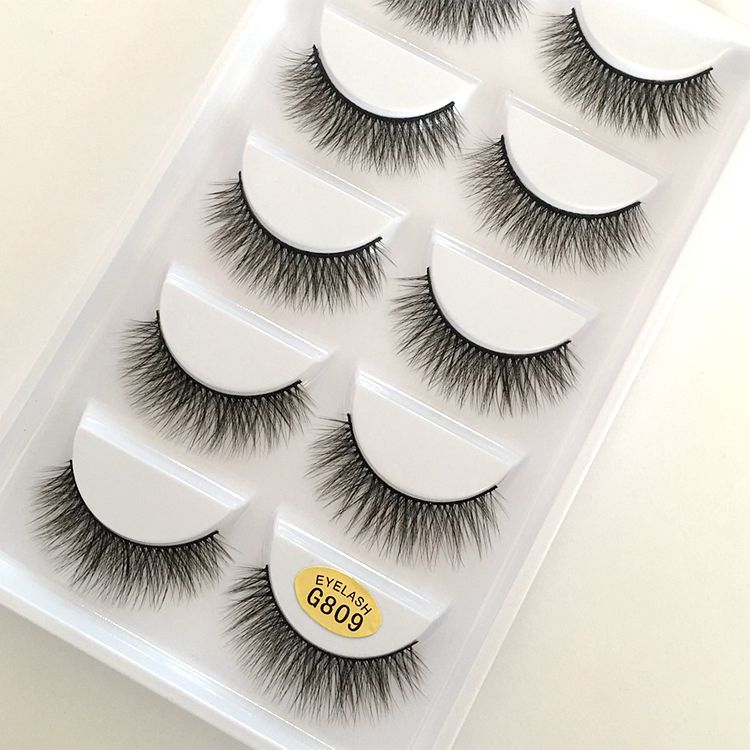 5 Pairs Of 3D Imitation Mink Hair Eyelashes Thick Imitation Mink Hair False Eyelashes 25mm