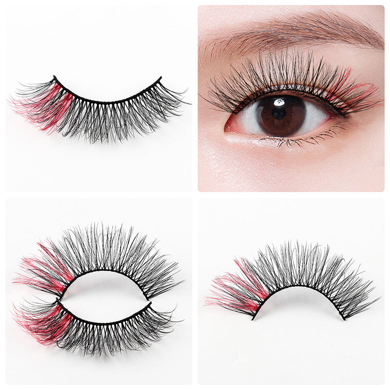 5 Pairs Of Color 3D Natural Thick Cat Eye Tail Elongated False Eyelashes 14mm G827