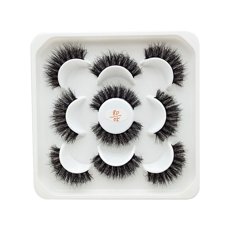 5 Pairs Of Flully Faux Mink Hair False Eyelashes 15mm 8D-05