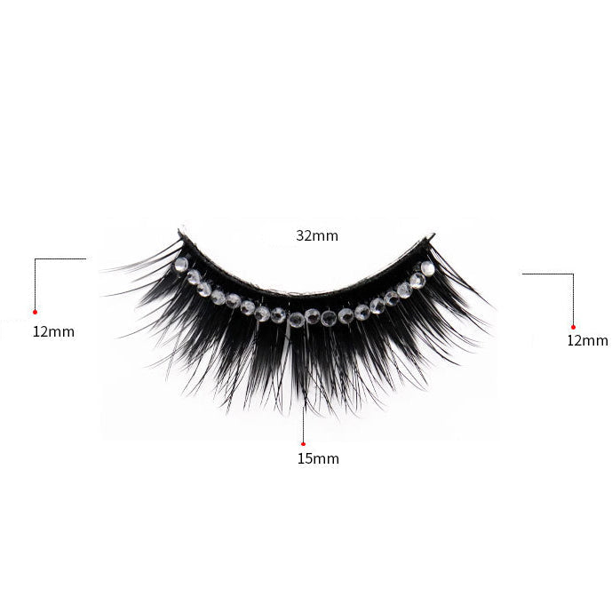 5-Pack 3D Faux Mink False Eyelashes Thick False Eyelashes With Rhinestone12-15 MM