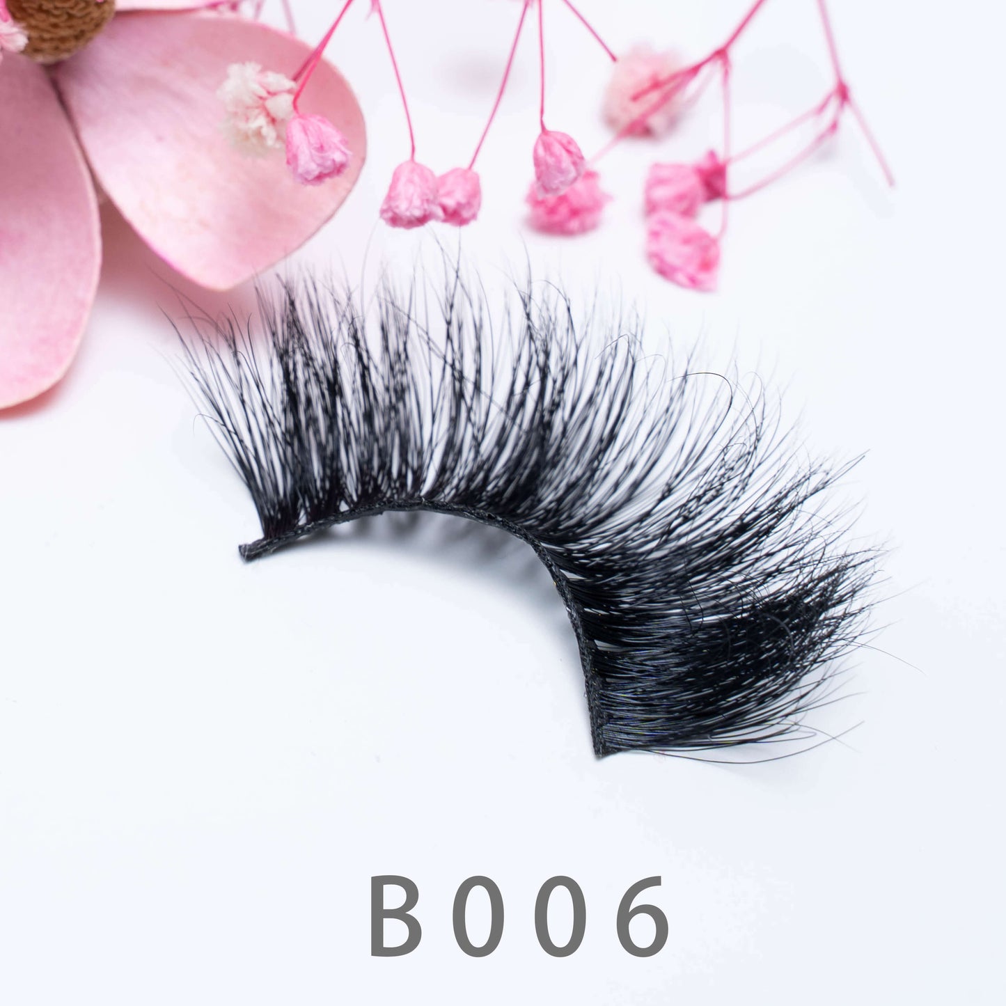 3D Natural Handmade Mink Hair False Eyelashese  B006 25MM