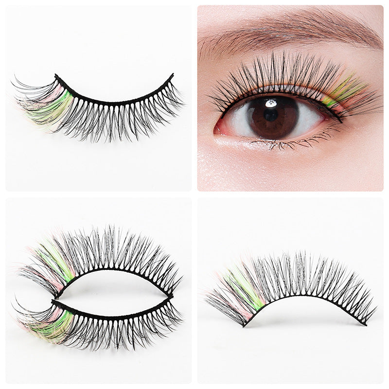 5 Pairs Of Color 3D Natural Thick Cat Eye Tail Elongated False Eyelashes 12mm G825