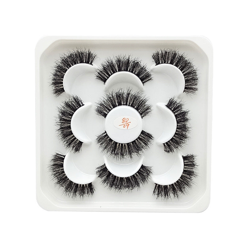 5 Pairs Of Flully Faux Mink Hair False Eyelashes 15mm 8D-09