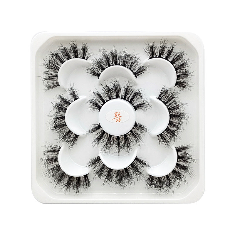 5 Pairs Of Flully Faux Mink Hair False Eyelashes 20mm 8D-06