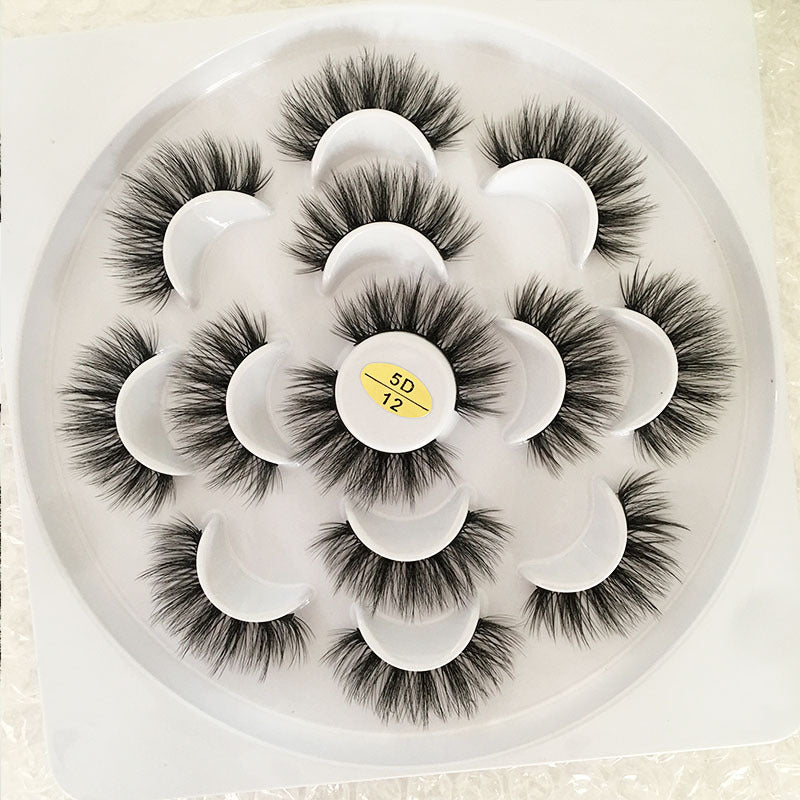 7 pairs of lotus plate 3D Mink Hair false eyelashes multilayer 3D False eyelashes 25mm