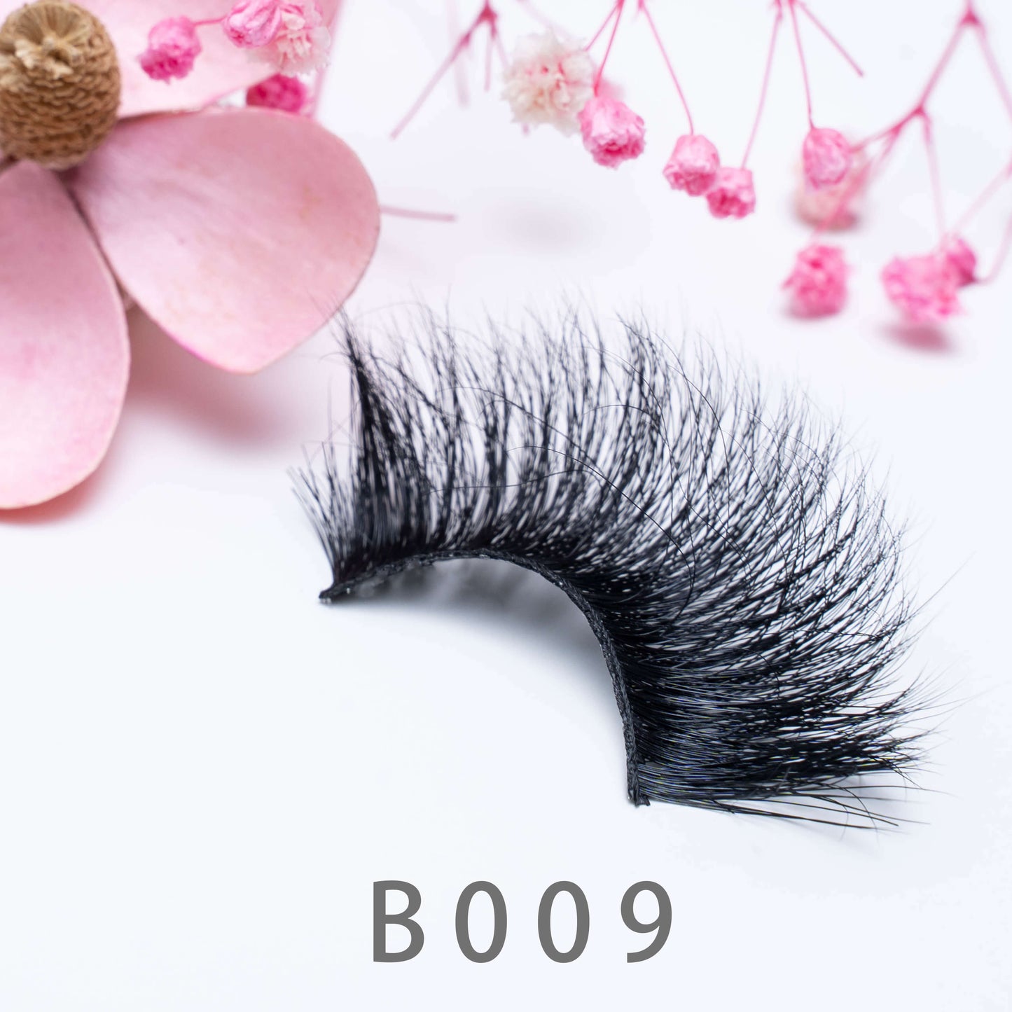 3D Natural Handmade Mink Hair False Eyelashese B009 25MM