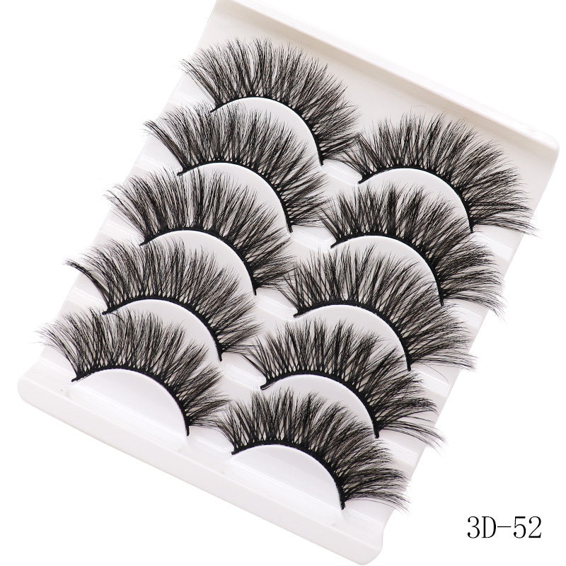 5-Pack 3D Faux Mink False Eyelashes Thick False Eyelashes 12-16 MM  3D-52